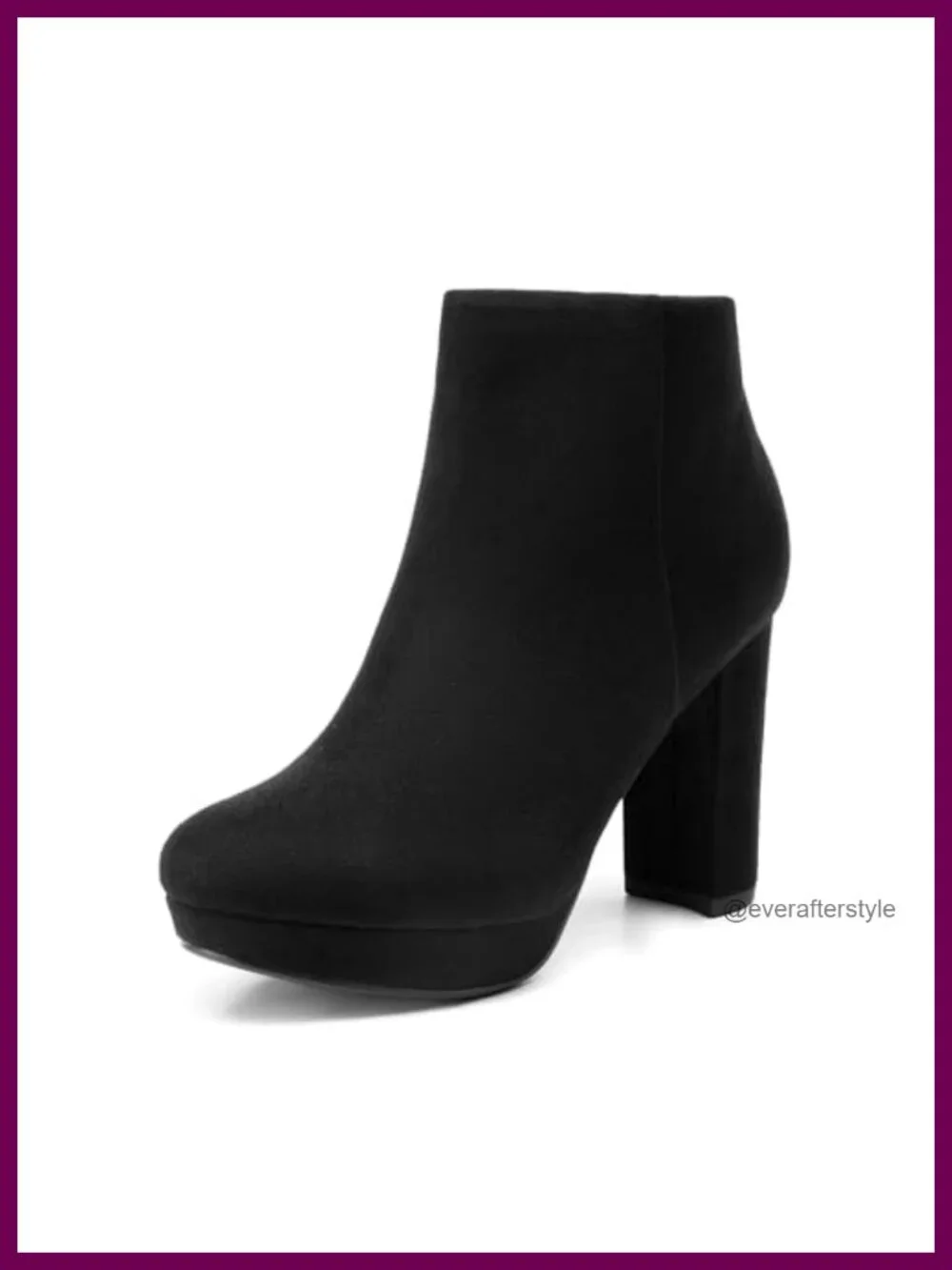 Stomp High Heel Ankle Booties Chunky Block Heel Zipper
